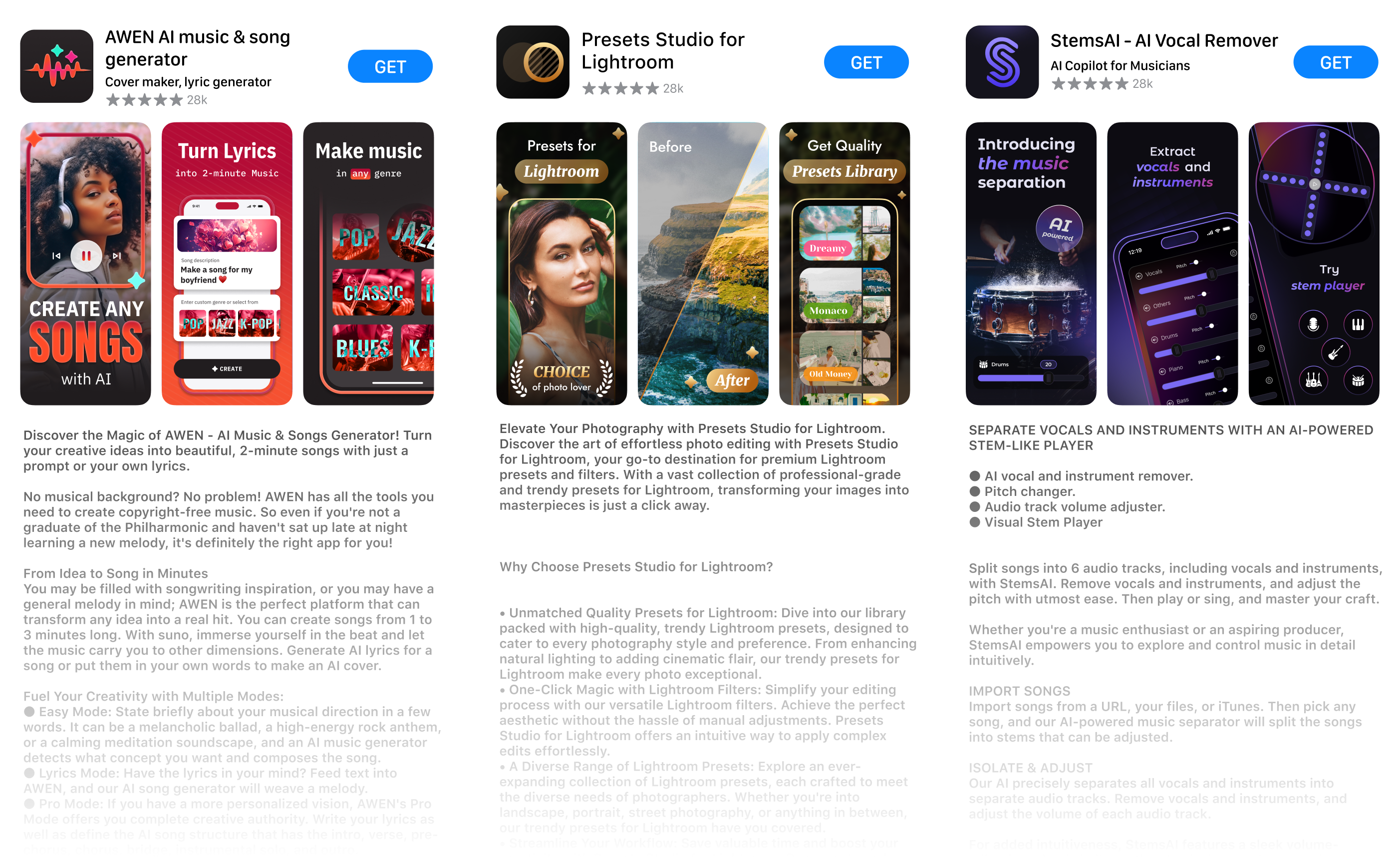 Examples of ASO services results